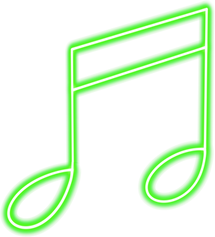 Green neon music note